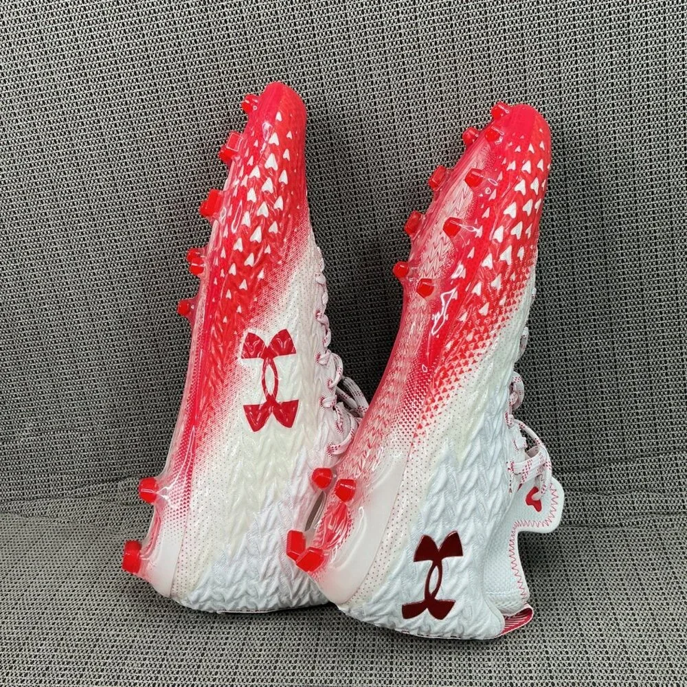 Under Armour Clone Highlight Mc Mens Size 14 White/Red Football Cleats - Picture 8 of 8